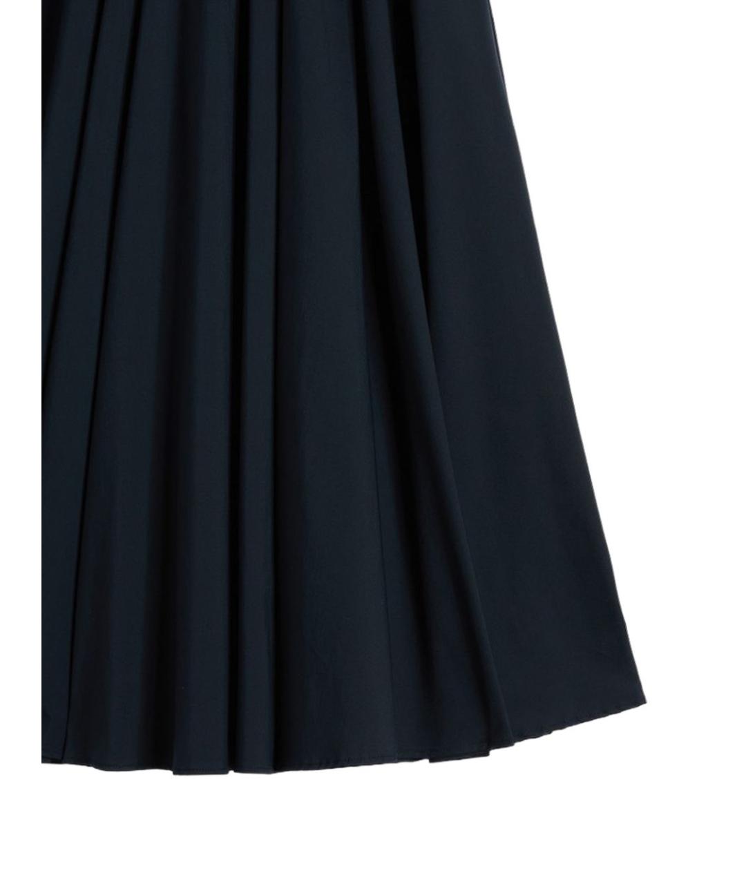 ASPESI Темно-синяя хлопковая юбка миди, фото 2