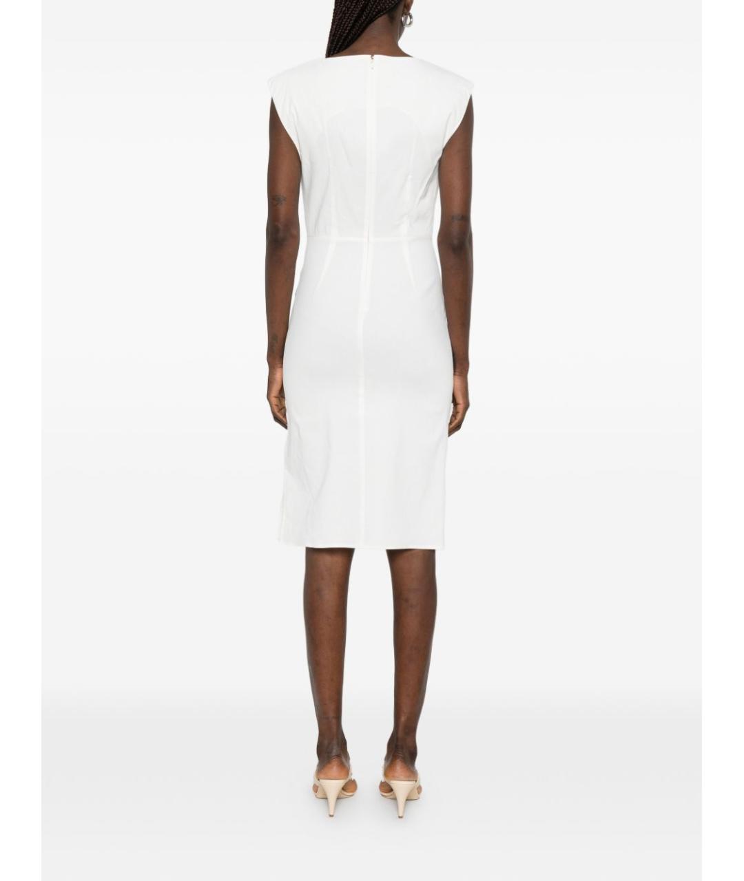 PINKO Белое льняное повседневное платье, фото 4