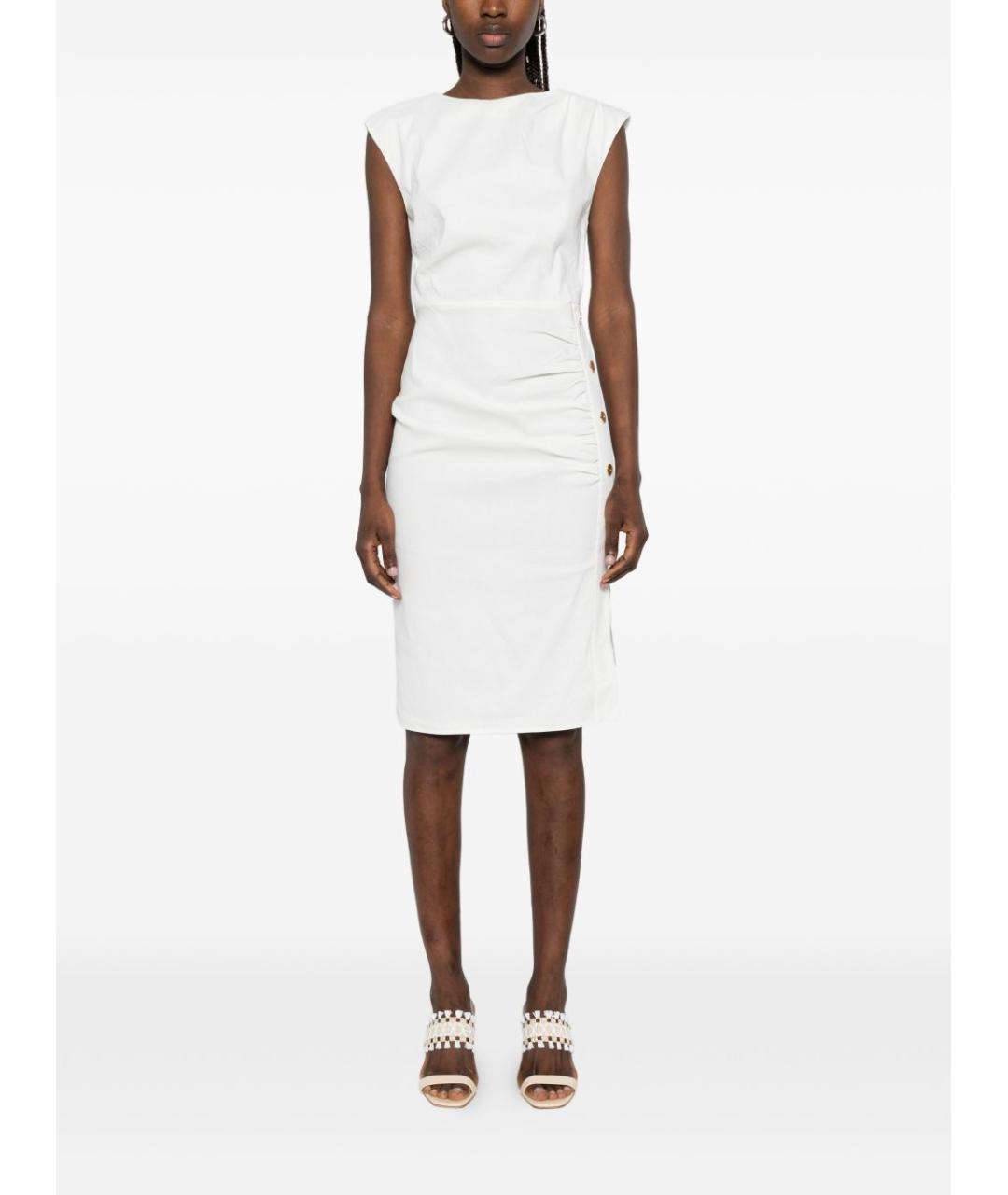 PINKO Белое льняное повседневное платье, фото 5