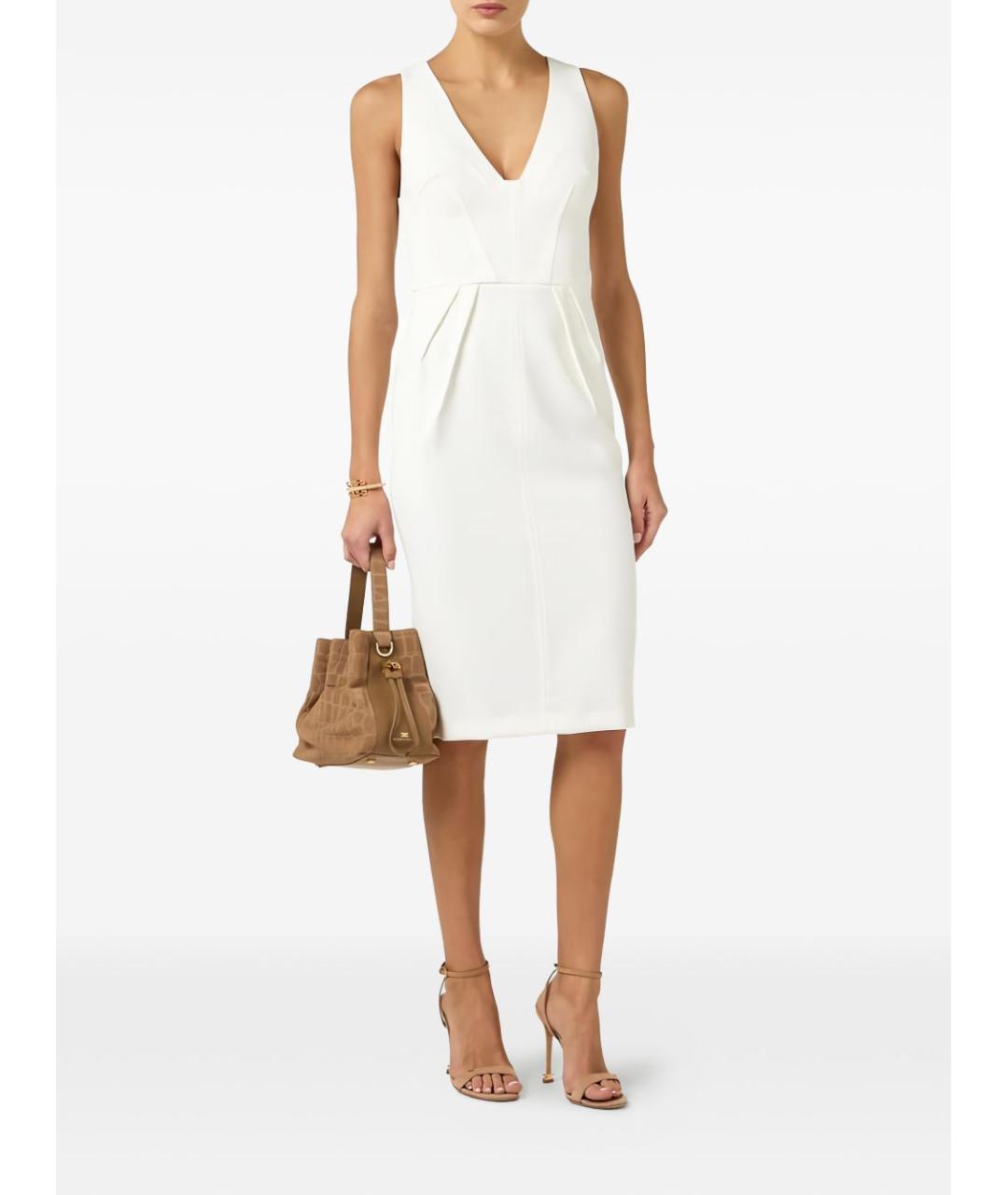 ELISABETTA FRANCHI Белое полиэстеровое платье, фото 2