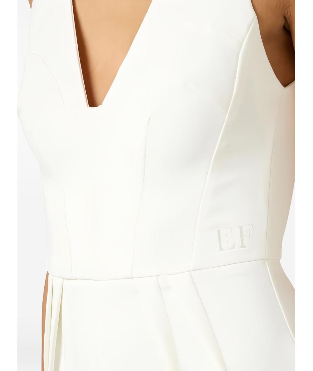 ELISABETTA FRANCHI Белое полиэстеровое платье, фото 4