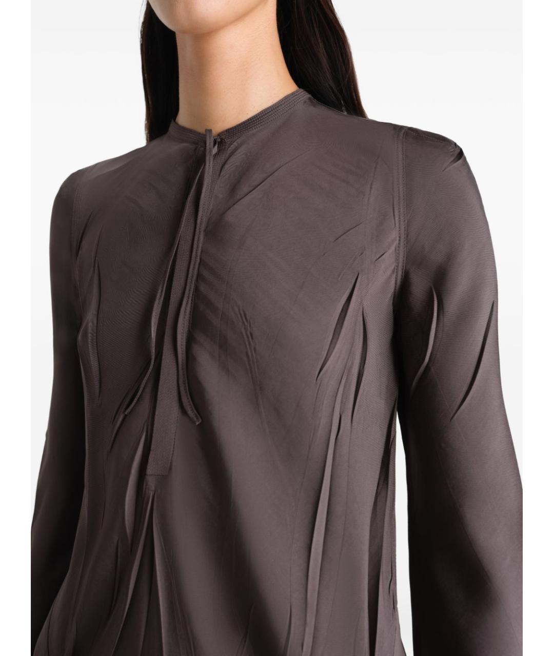 LEMAIRE Коричневое вискозное повседневное платье, фото 5