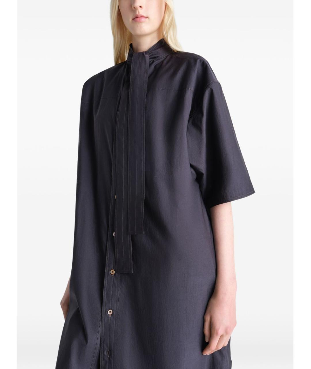 LEMAIRE Черное хлопковое повседневное платье, фото 3