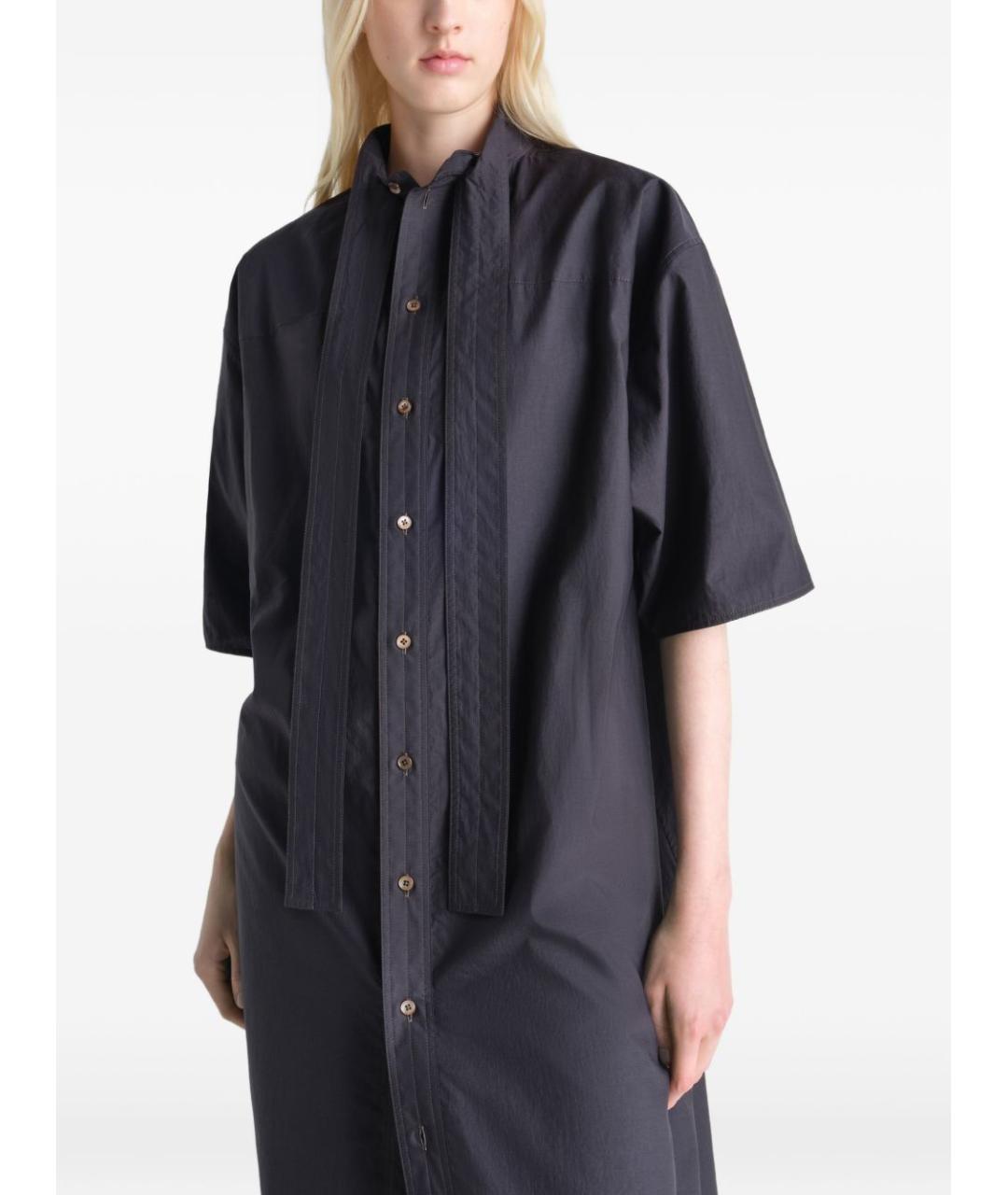 LEMAIRE Черное хлопковое повседневное платье, фото 7