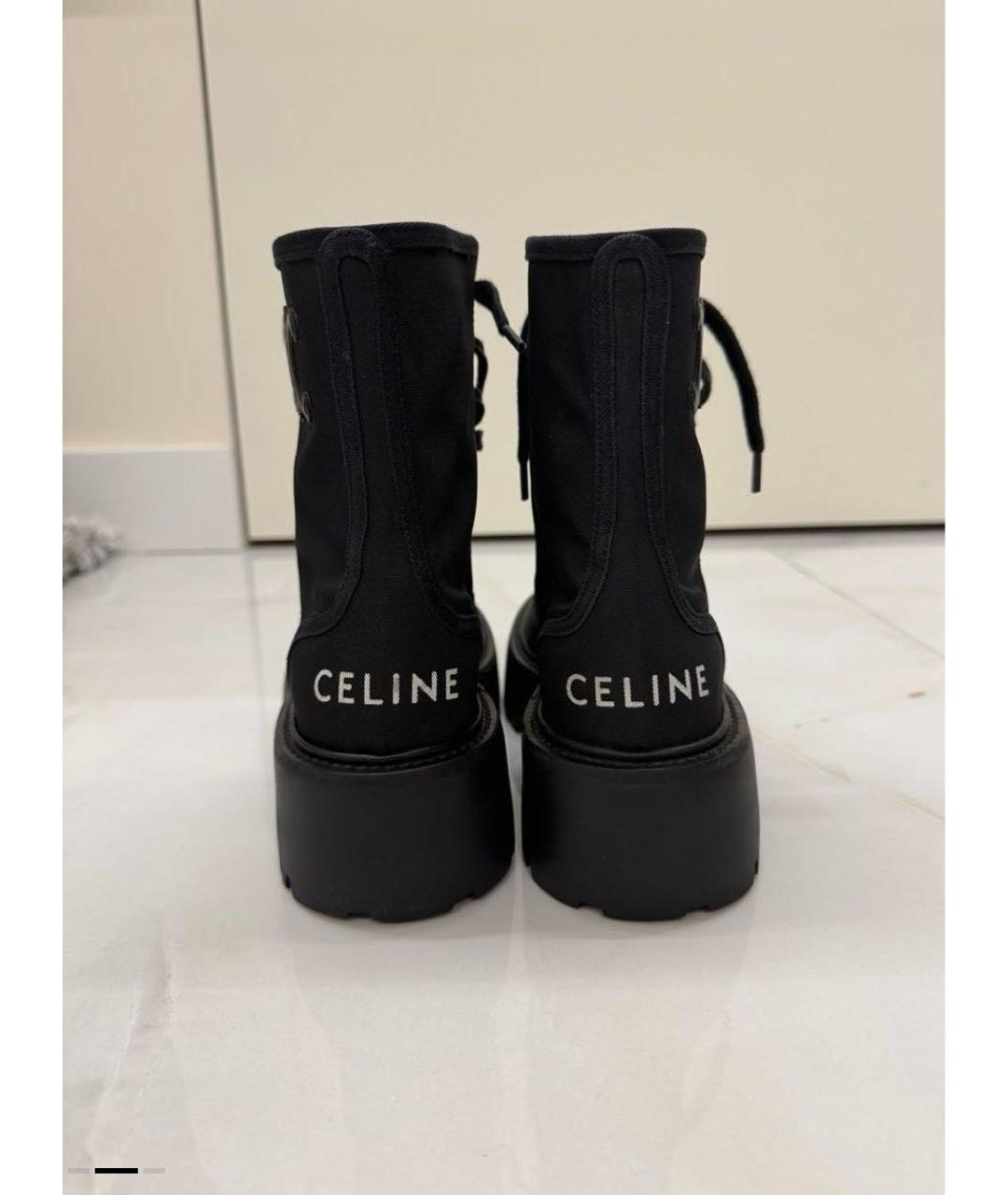 CELINE Черные кожаные ботинки, фото 4