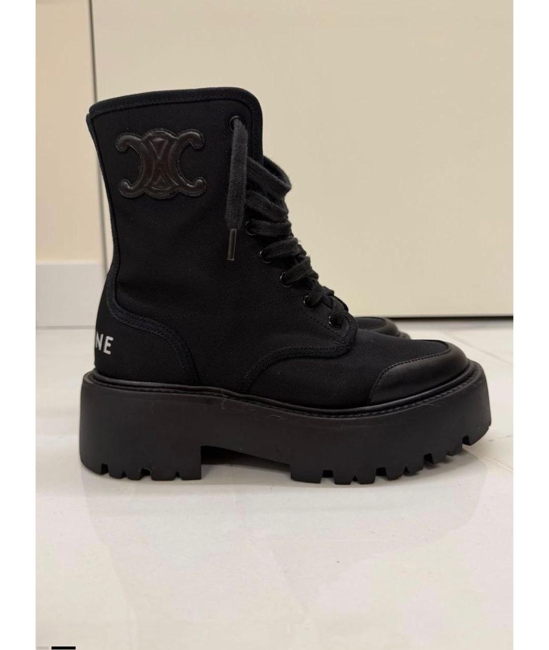 CELINE Черные кожаные ботинки, фото 5