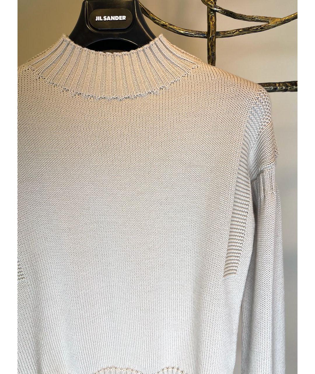 JIL SANDER Бежевый шерстяной джемпер / свитер, фото 5