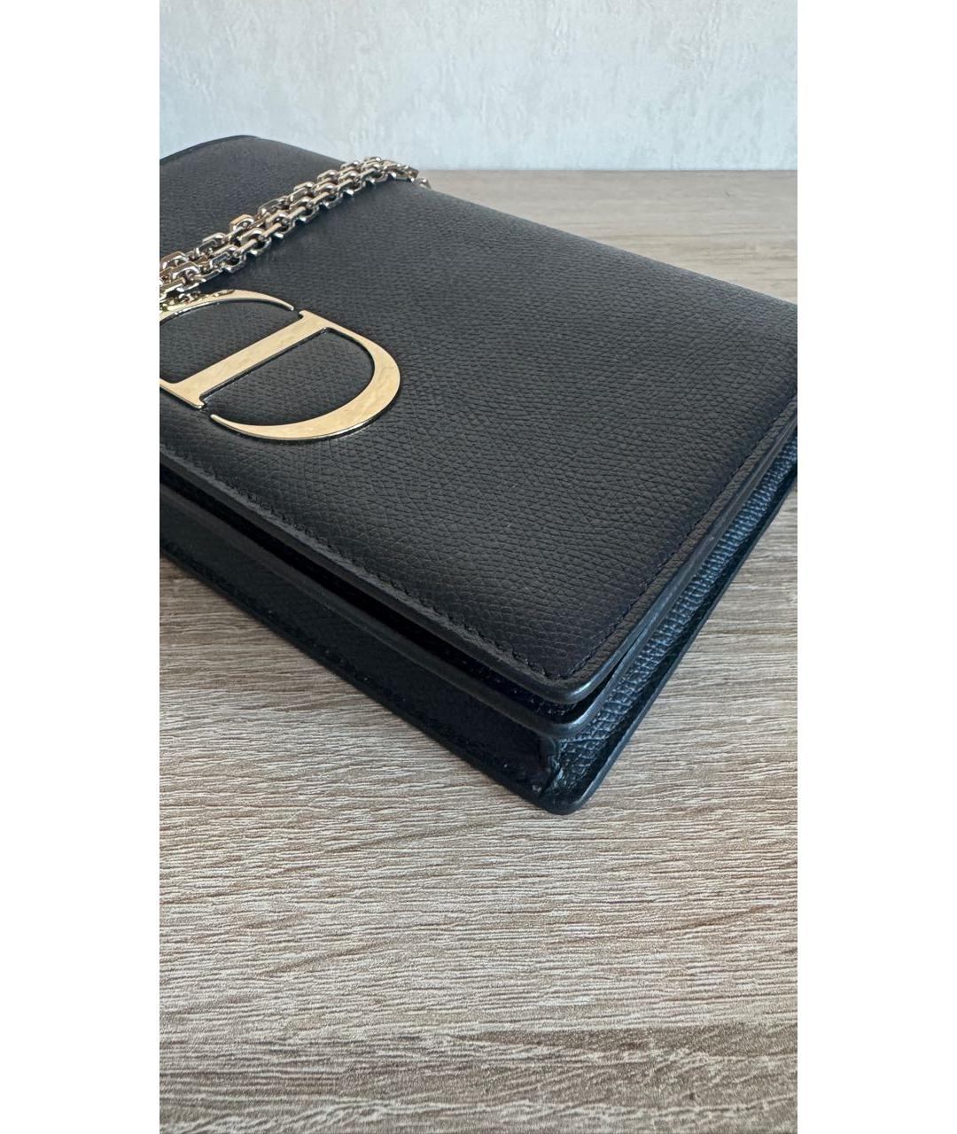 CHRISTIAN DIOR Черная кожаная сумка через плечо, фото 4