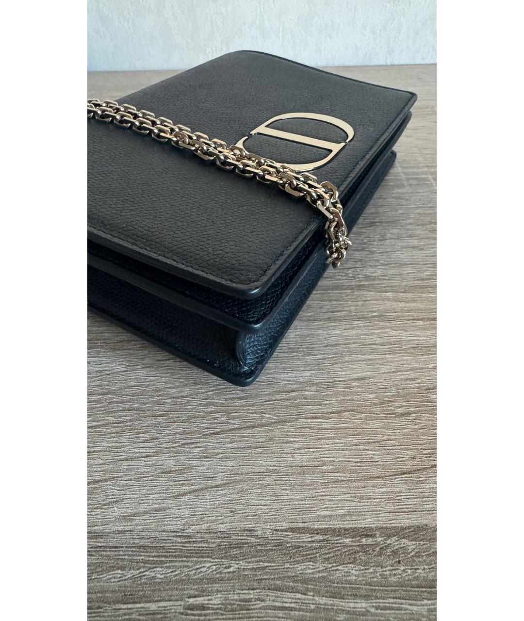 CHRISTIAN DIOR Черная кожаная сумка через плечо, фото 3