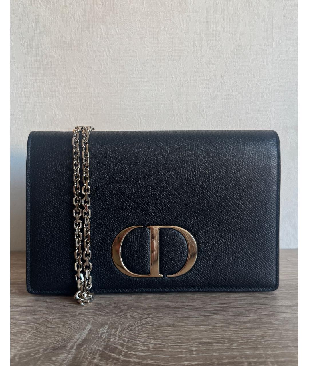 CHRISTIAN DIOR Черная кожаная сумка через плечо, фото 9