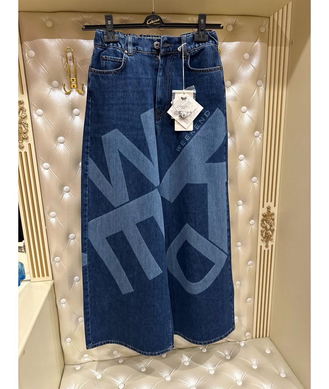 WEEKEND MAX MARA Синие хлопковые прямые джинсы, фото 4