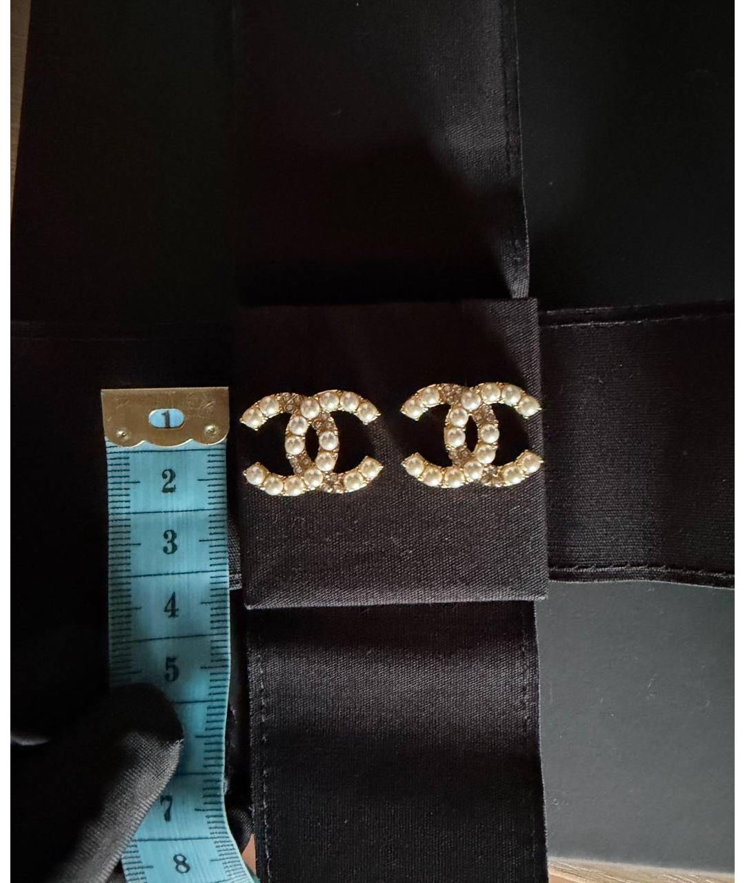 CHANEL Золотые металлические серьги, фото 5