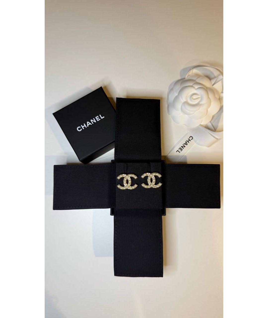 CHANEL Золотые металлические серьги, фото 7