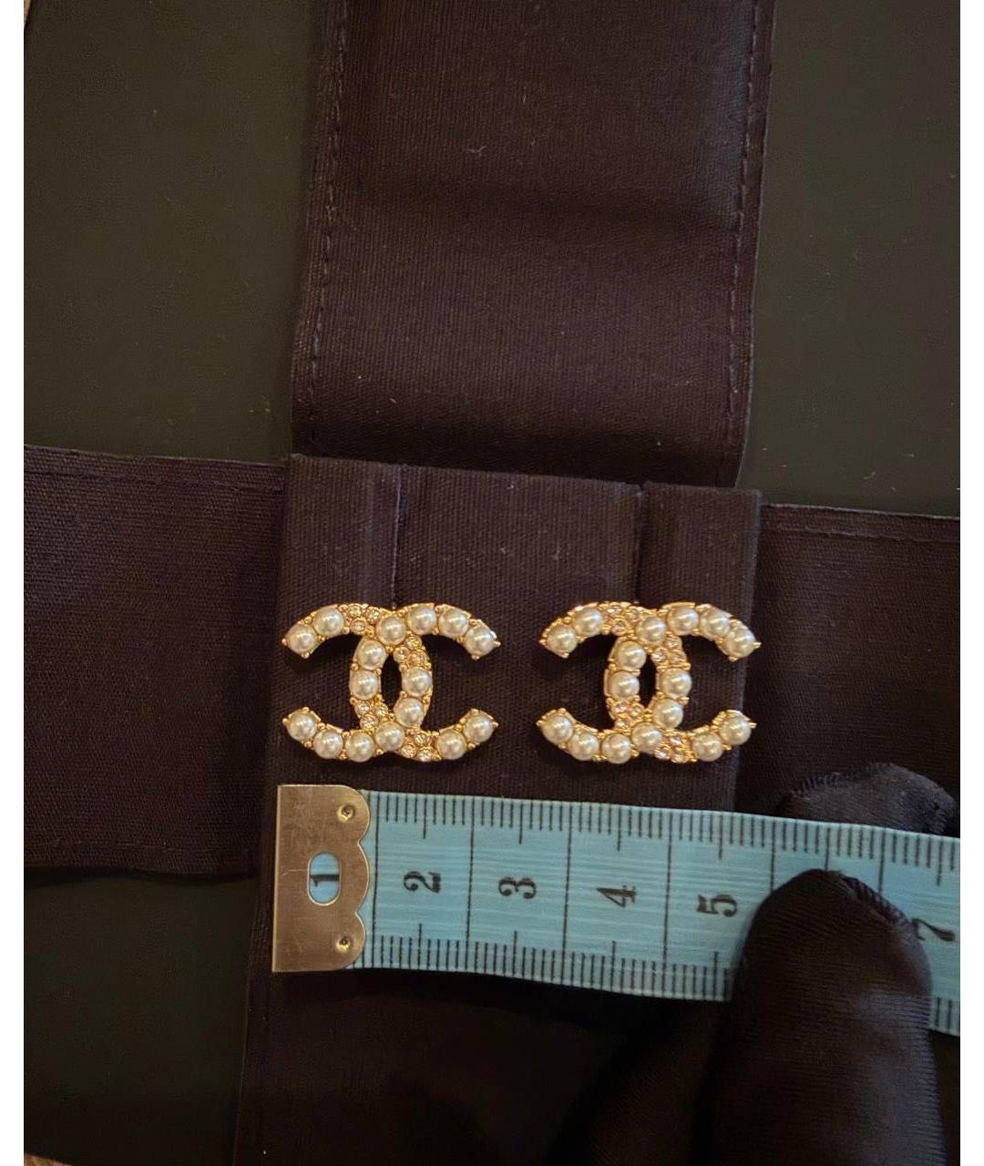 CHANEL Золотые металлические серьги, фото 4