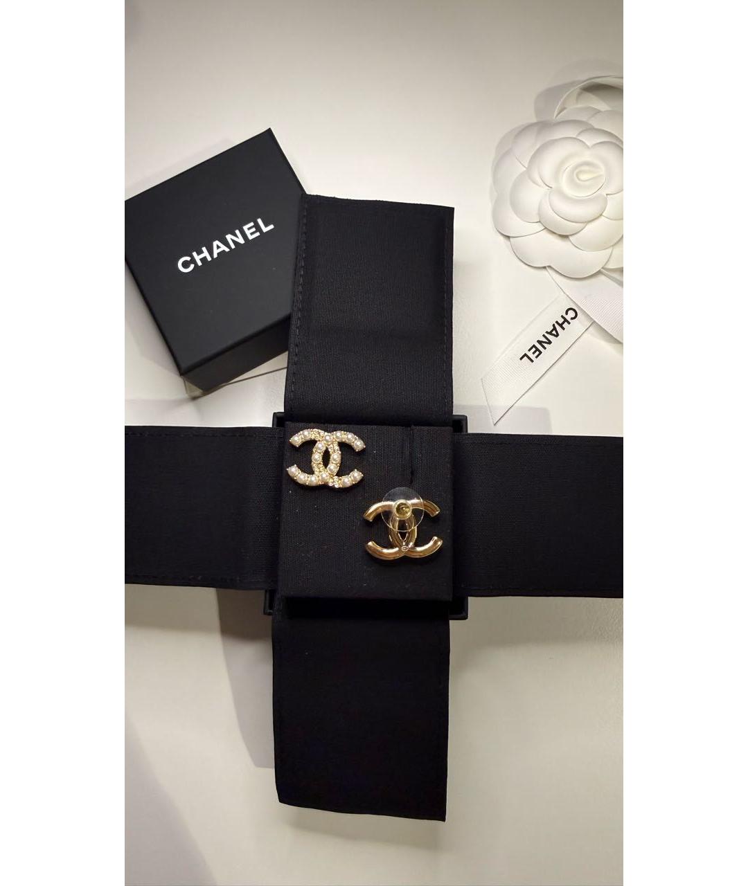 CHANEL Золотые металлические серьги, фото 2