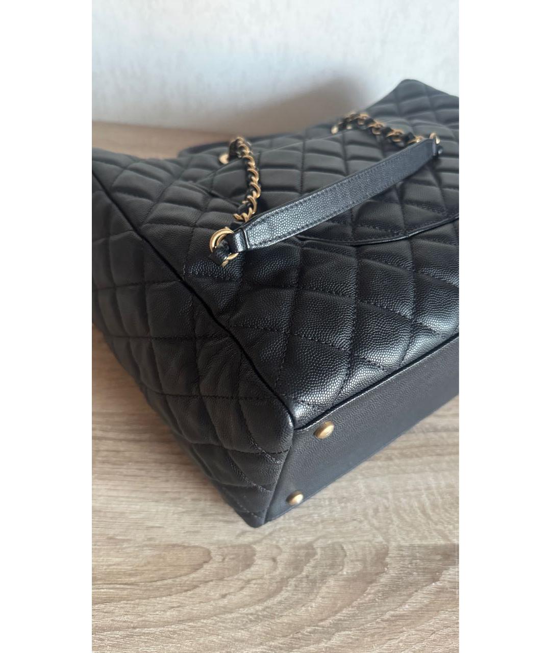 CHANEL Черная кожаная сумка тоут, фото 6