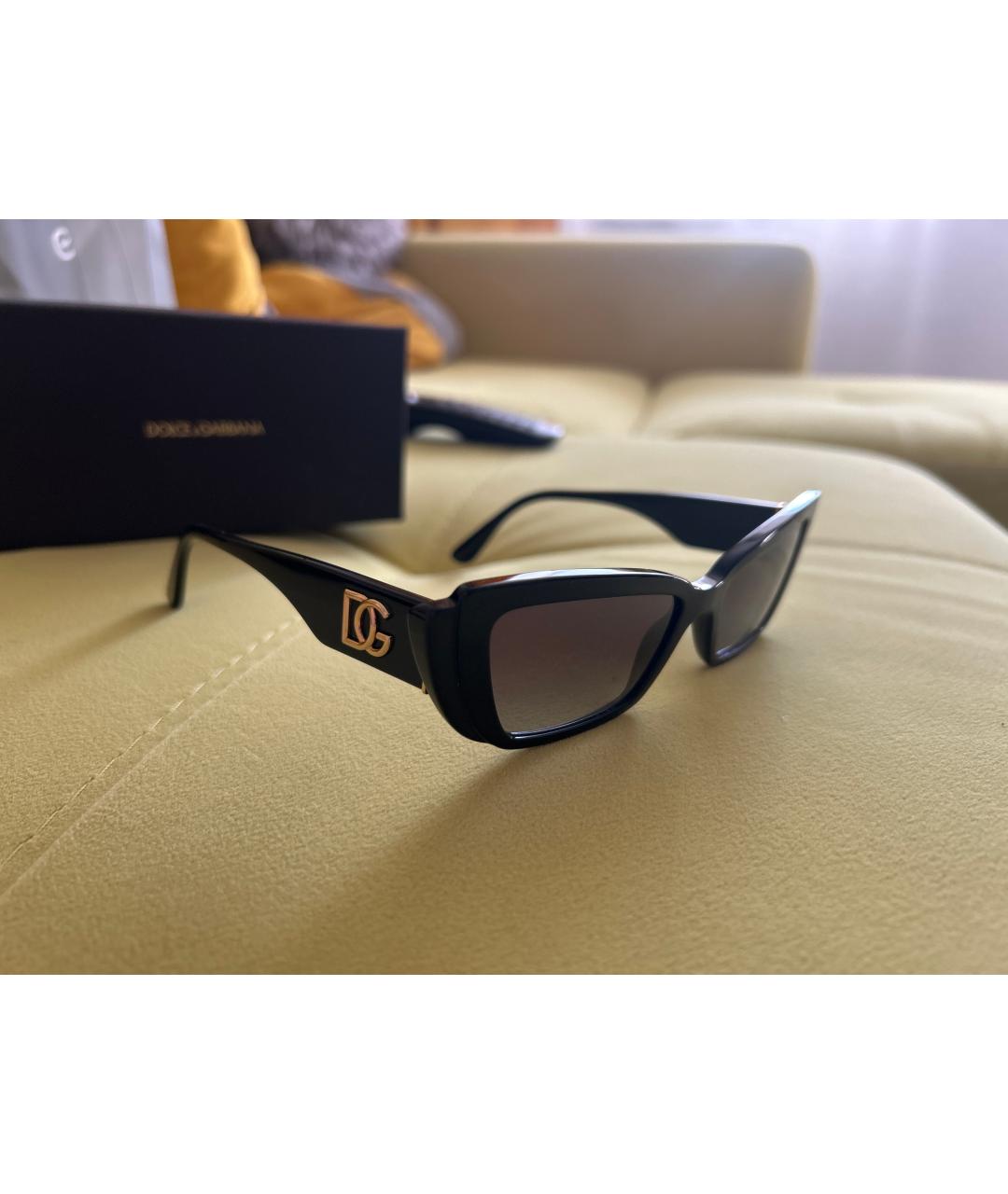 DOLCE&GABBANA Черные пластиковые солнцезащитные очки, фото 2