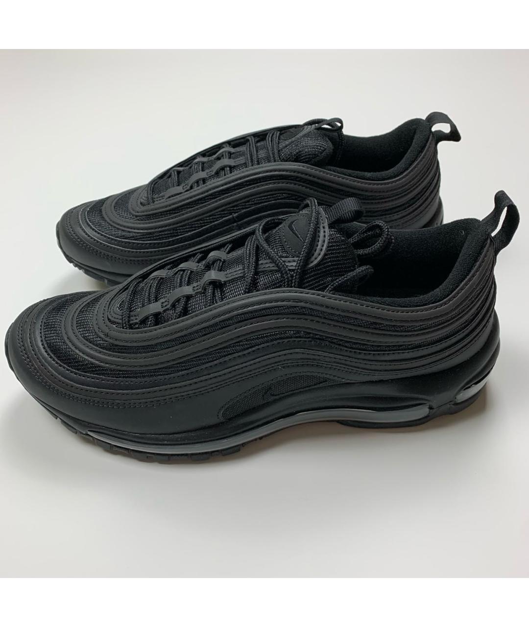 NIKE Черные низкие кроссовки / кеды из искусственной кожи, фото 2