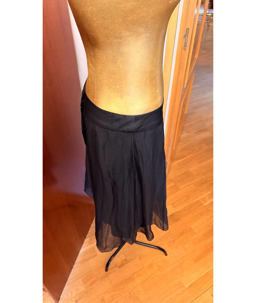 CHANEL Черная шелковая юбка миди, фото 4