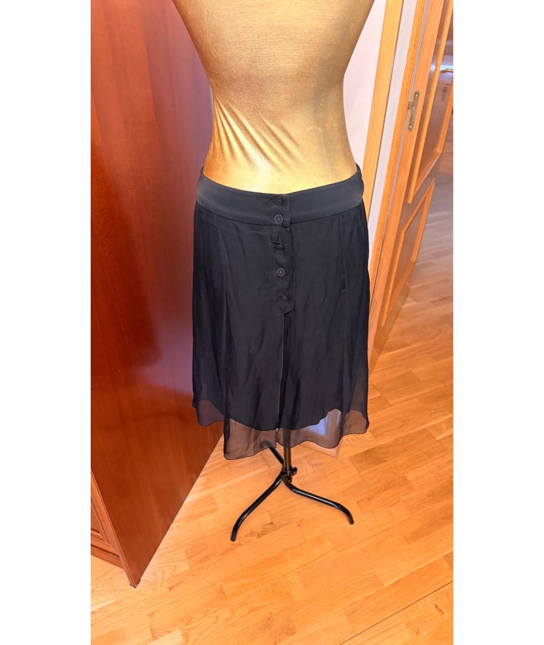 CHANEL Черная шелковая юбка миди, фото 2