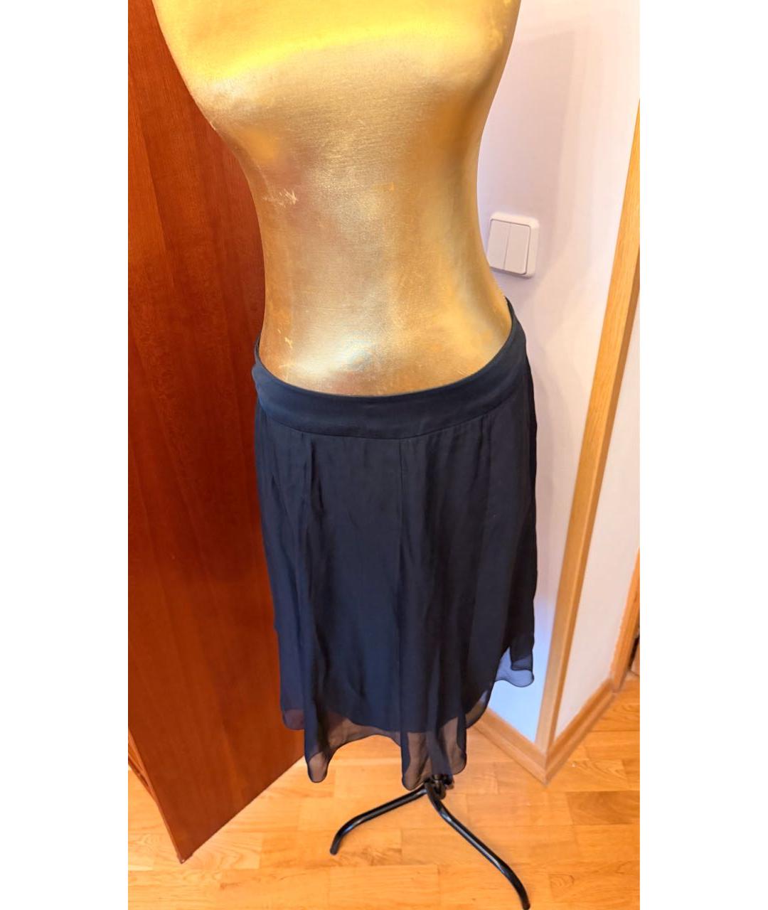 CHANEL Черная шелковая юбка миди, фото 3