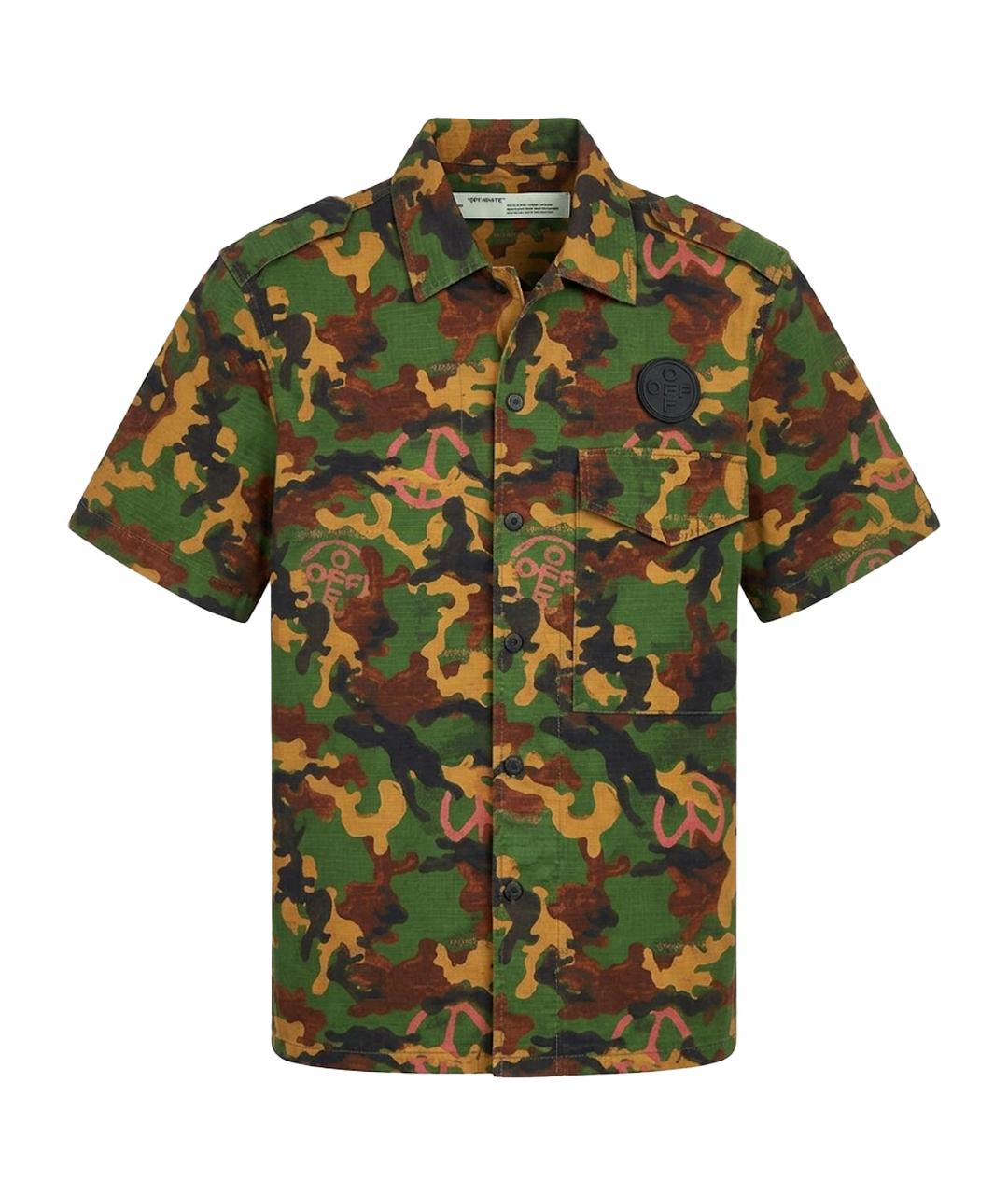 OFF-WHITE Хаки хлопковая кэжуал рубашка, фото 1