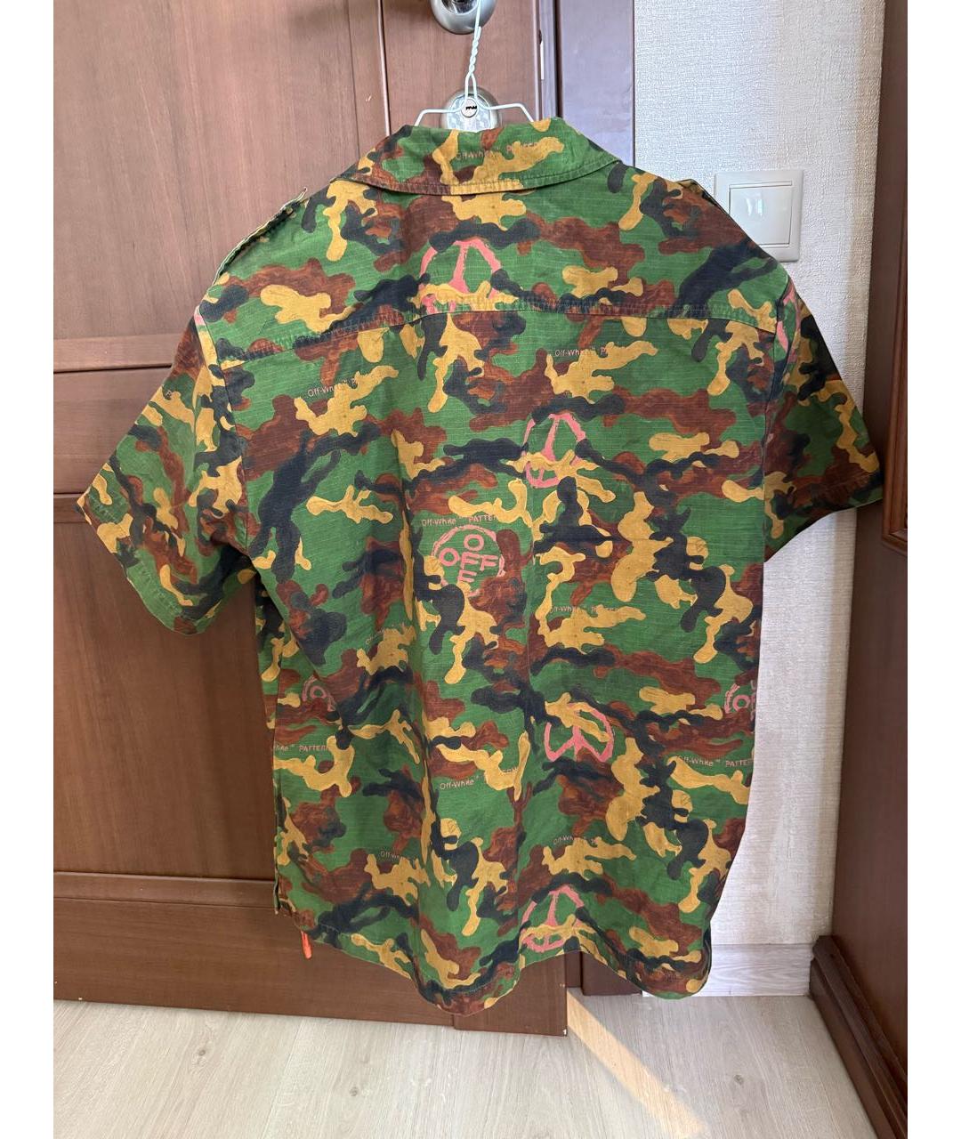 OFF-WHITE Хаки хлопковая кэжуал рубашка, фото 2