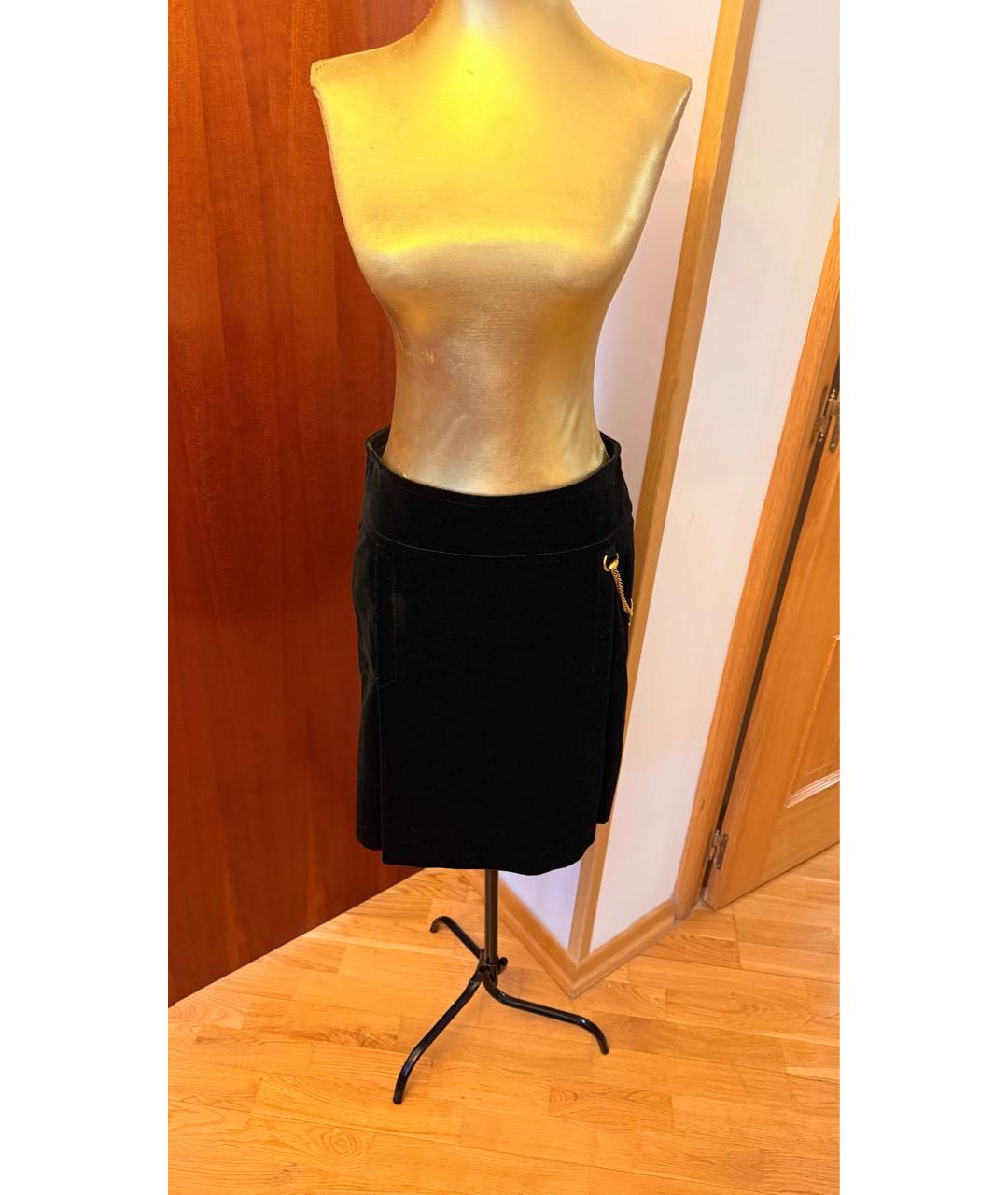 GUCCI Черная бархатная юбка мини, фото 5
