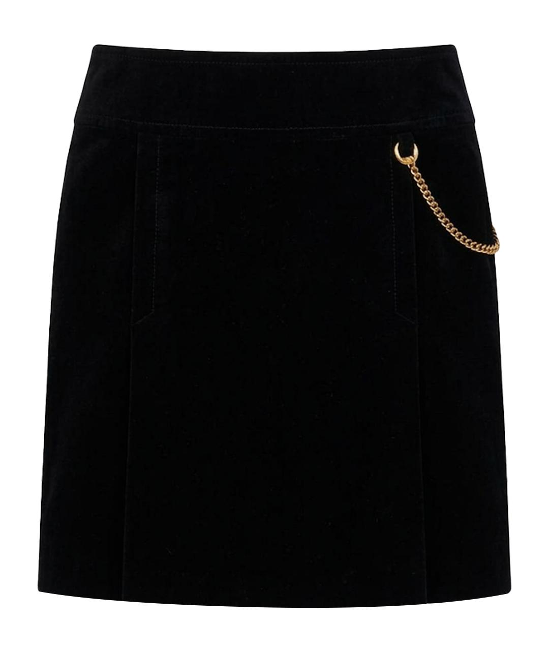 GUCCI Черная бархатная юбка мини, фото 1