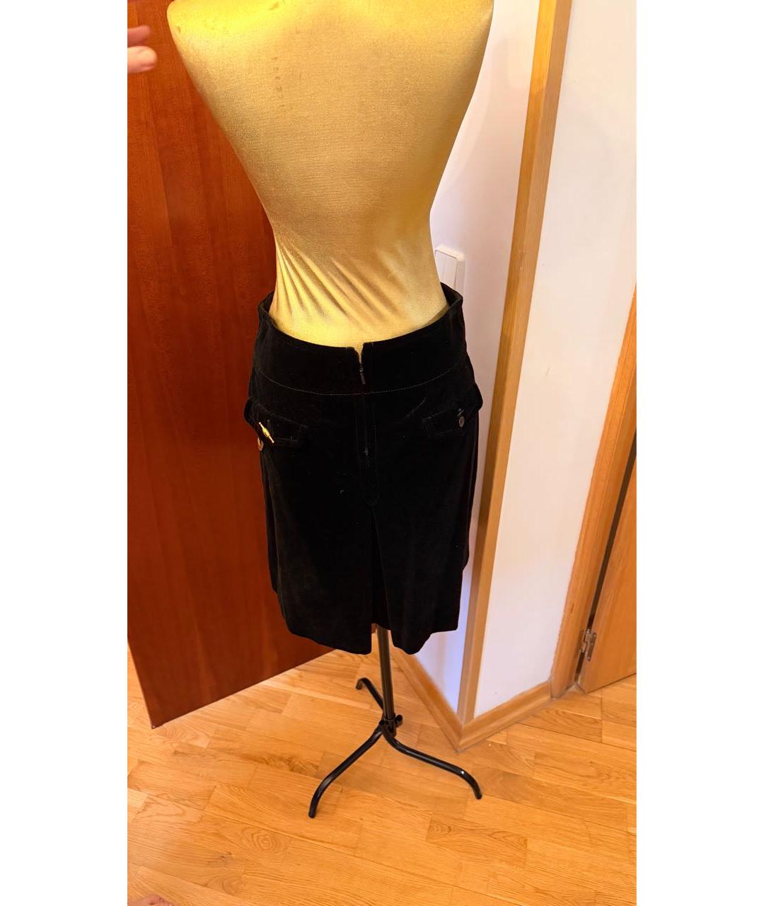 GUCCI Черная бархатная юбка мини, фото 3