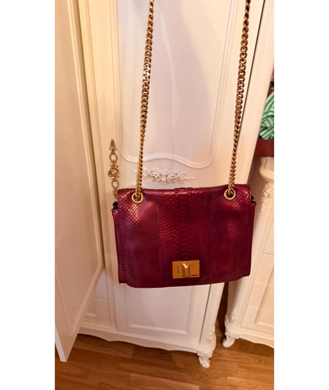 EMILIO PUCCI Бордовая сумка через плечо из экзотической кожи, фото 5