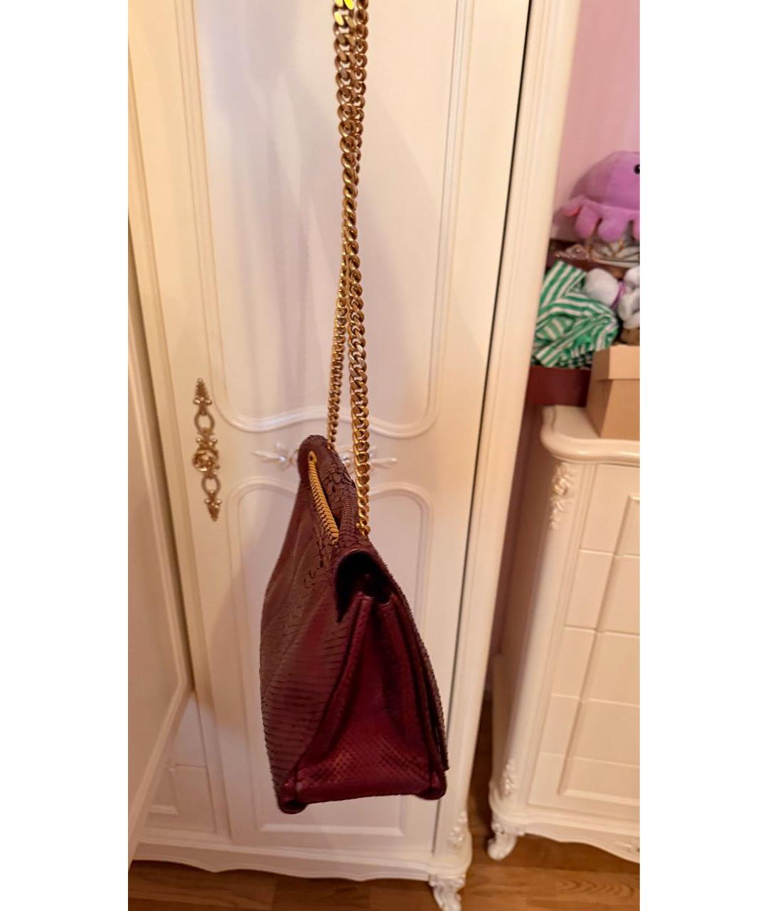 EMILIO PUCCI Бордовая сумка через плечо из экзотической кожи, фото 2