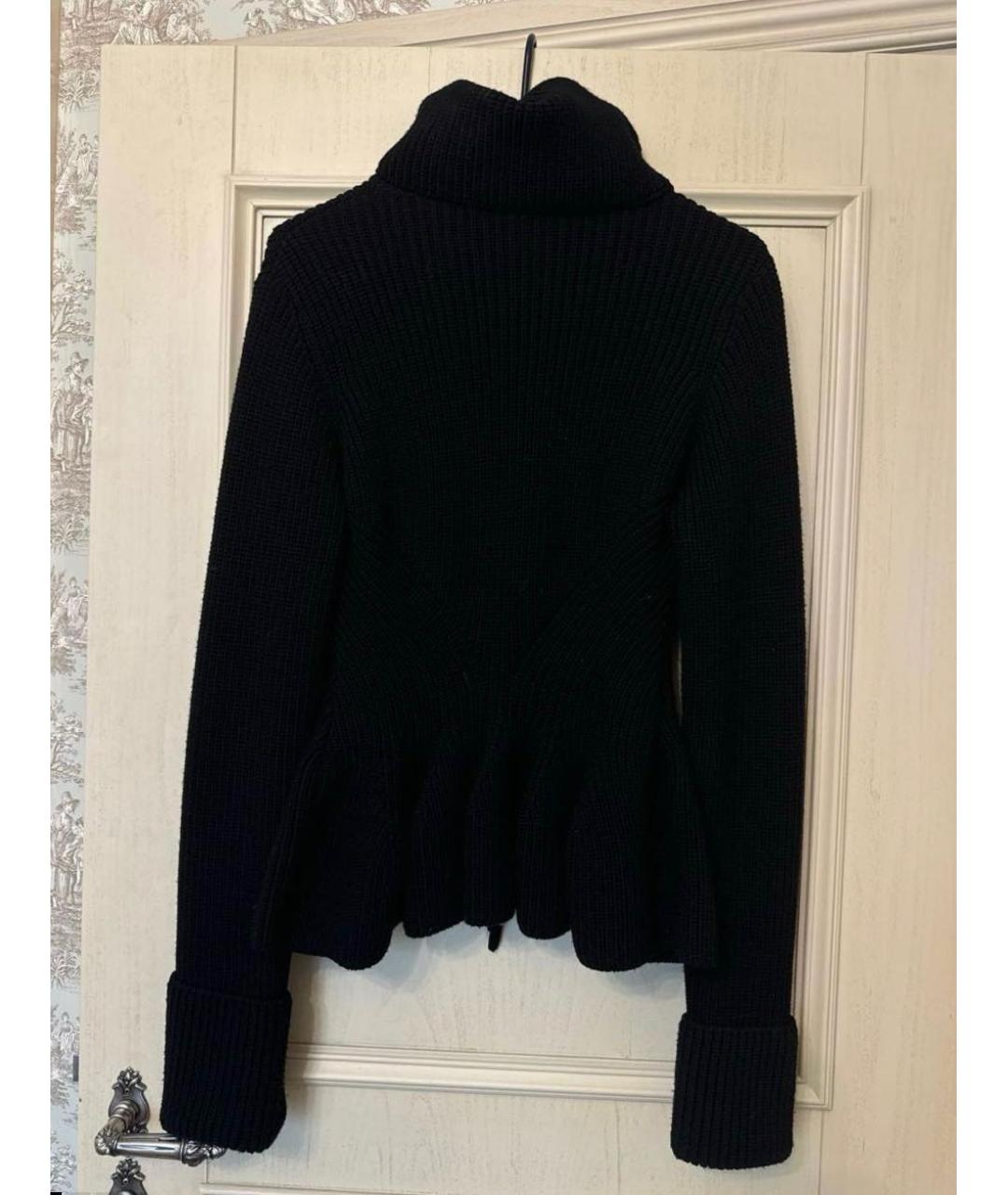 ALEXANDER MCQUEEN Черный шерстяной кардиган, фото 3