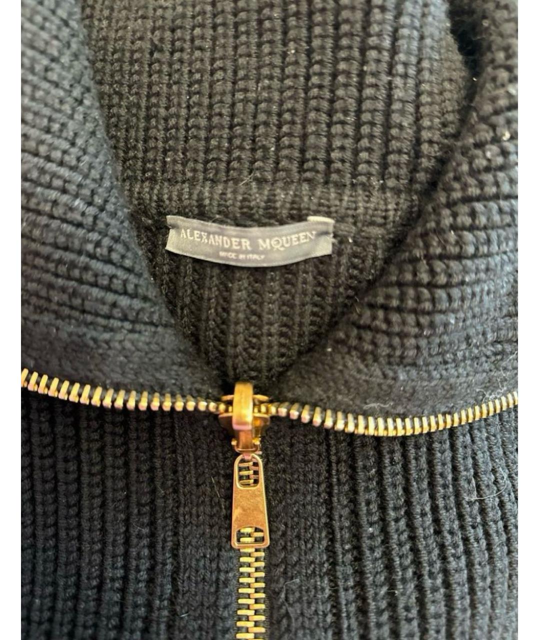 ALEXANDER MCQUEEN Черный шерстяной кардиган, фото 4
