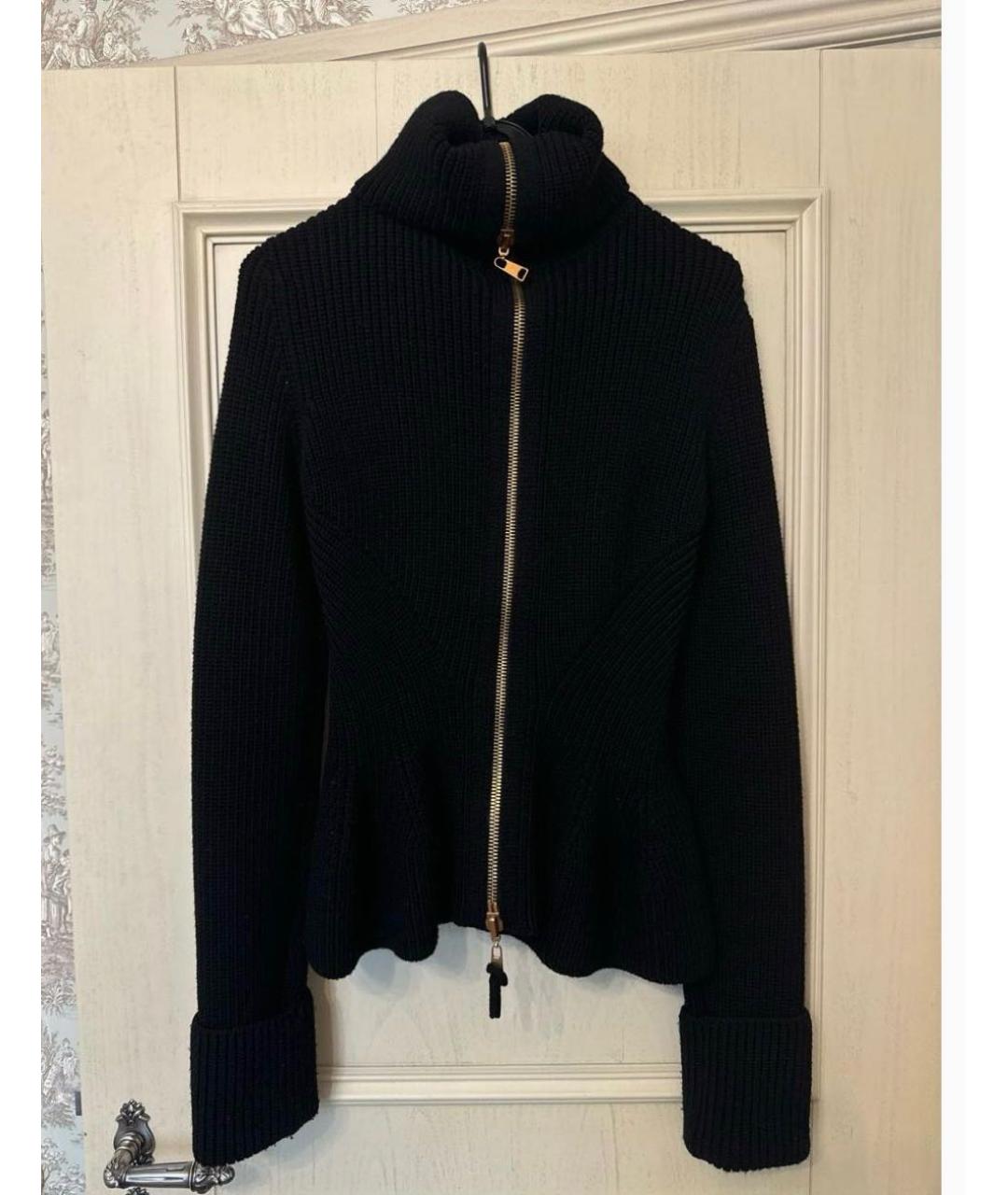 ALEXANDER MCQUEEN Черный шерстяной кардиган, фото 2