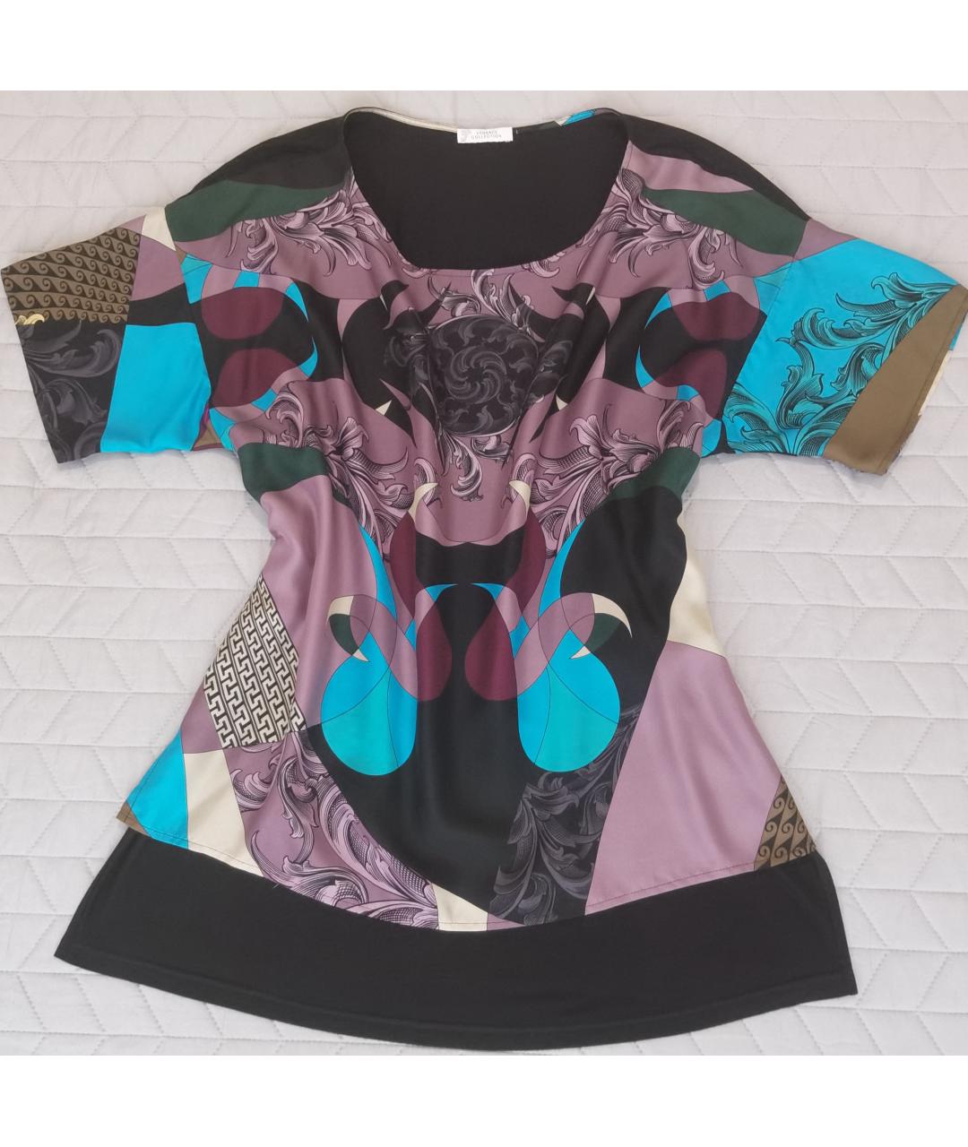 VERSACE COLLECTION Мульти шелковое повседневное платье, фото 4