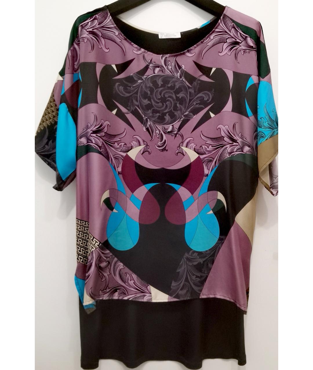 VERSACE COLLECTION Мульти шелковое повседневное платье, фото 10