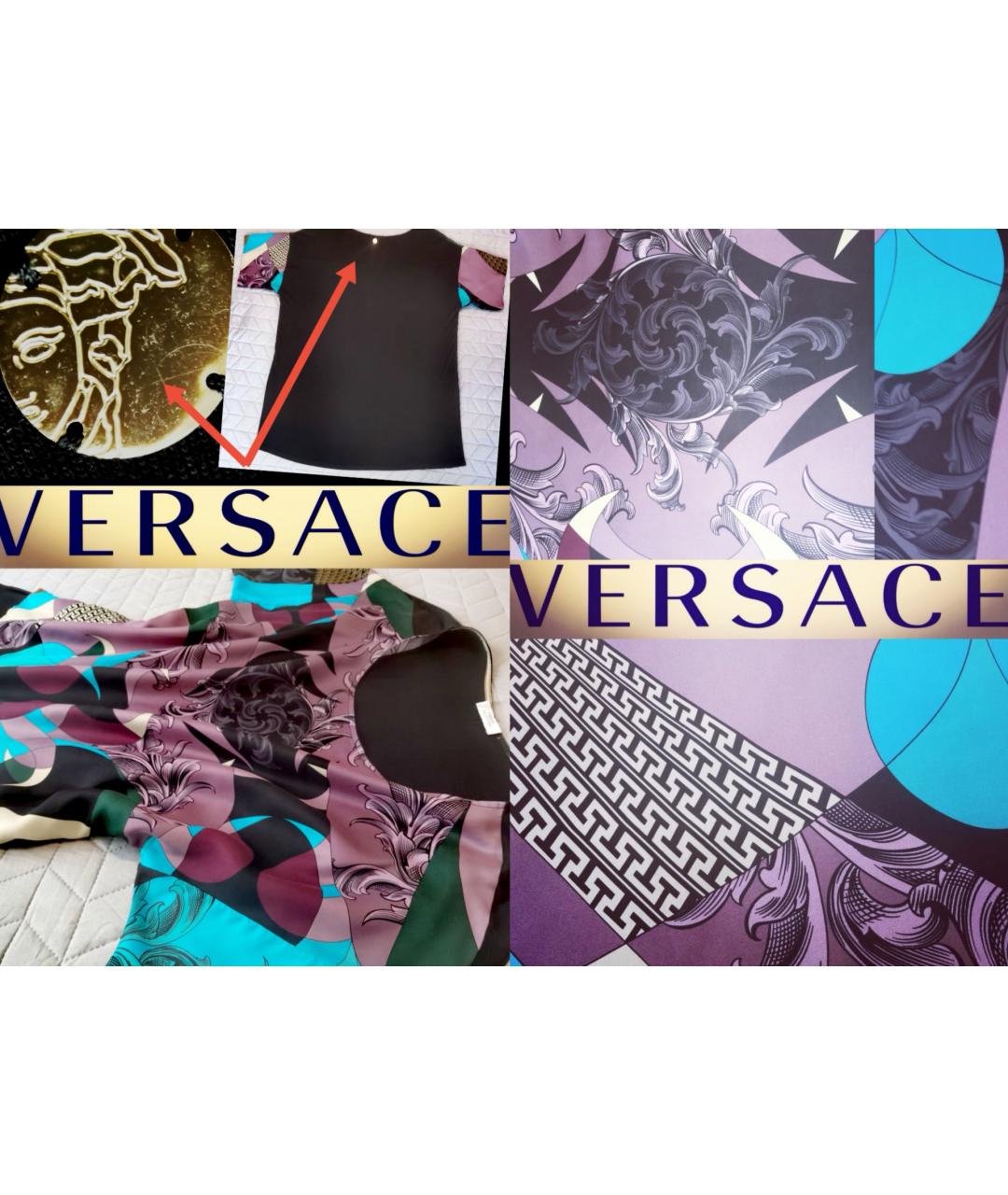 VERSACE COLLECTION Мульти шелковое повседневное платье, фото 9