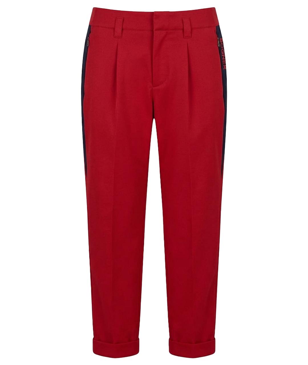 BOGNER Красные полиэстеровые брюки широкие, фото 1