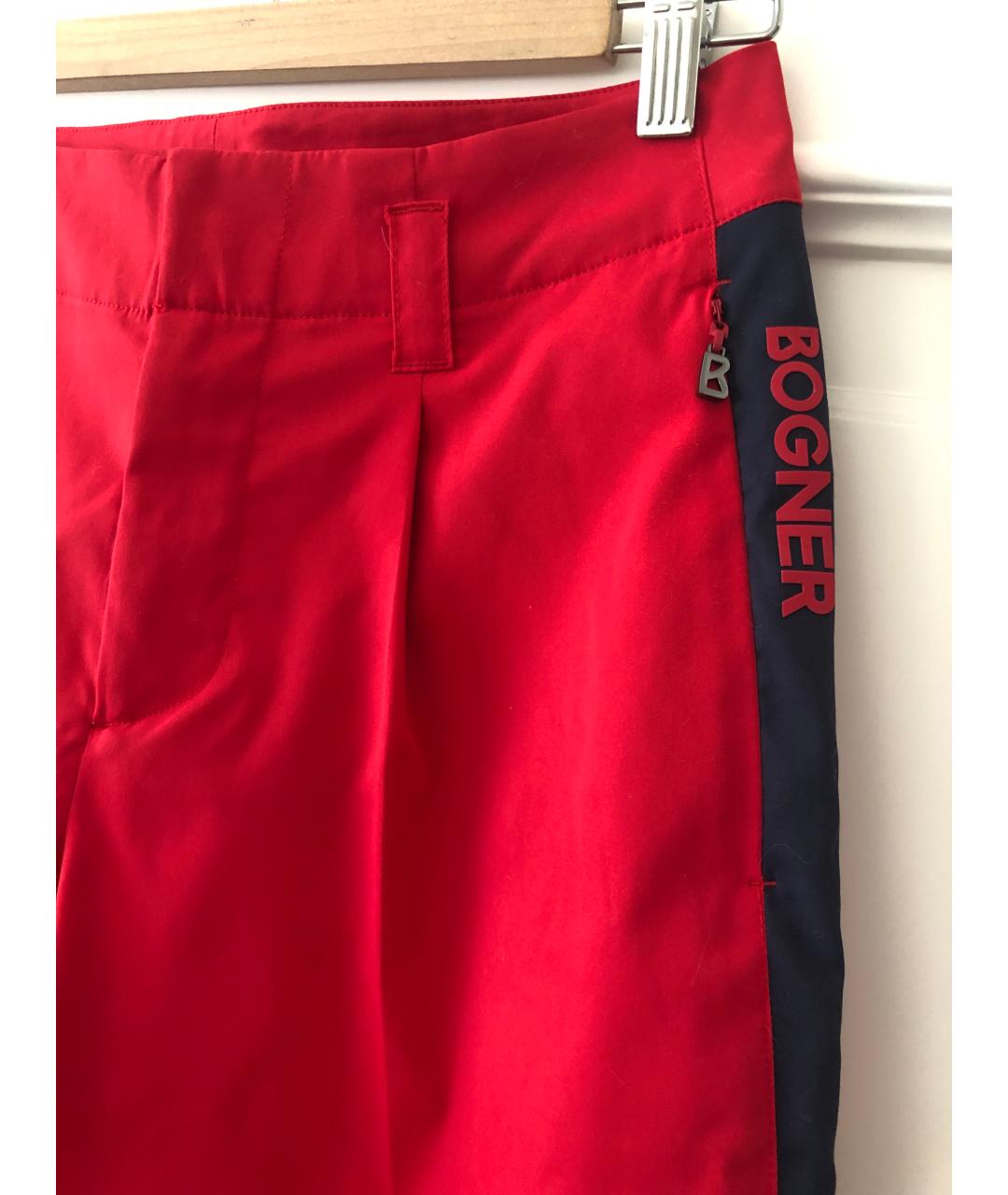 BOGNER Красные полиэстеровые брюки широкие, фото 8