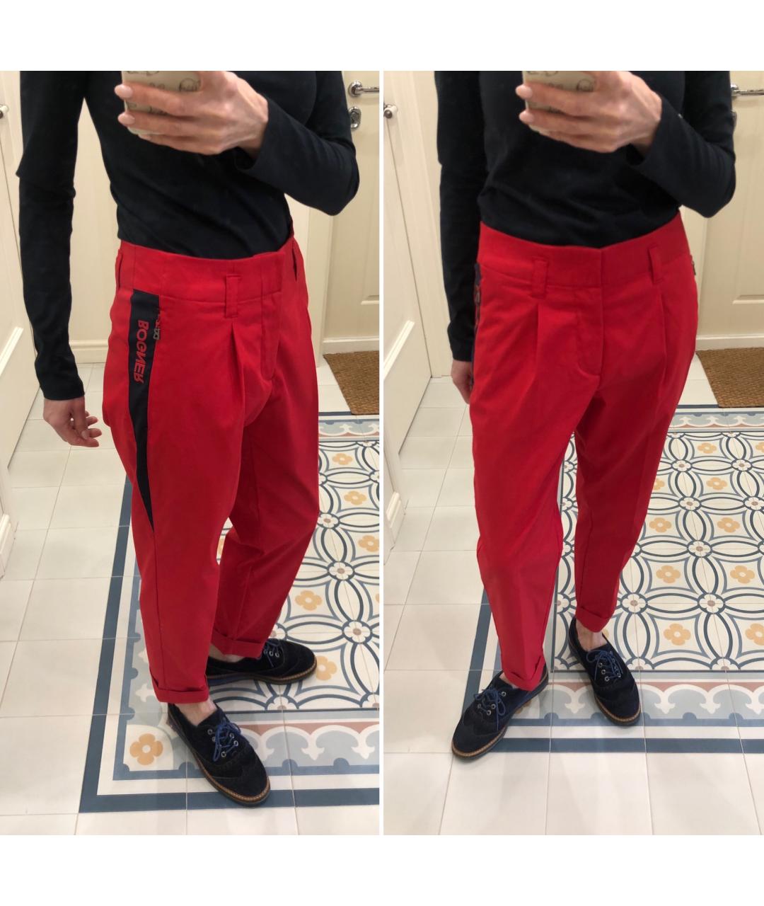 BOGNER Красные полиэстеровые брюки широкие, фото 9
