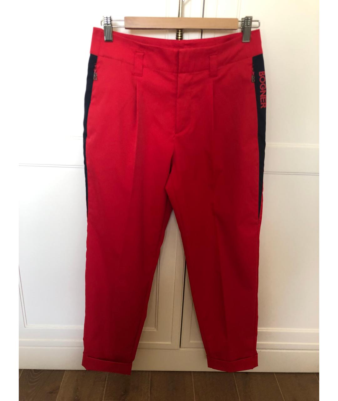 BOGNER Красные полиэстеровые брюки широкие, фото 10