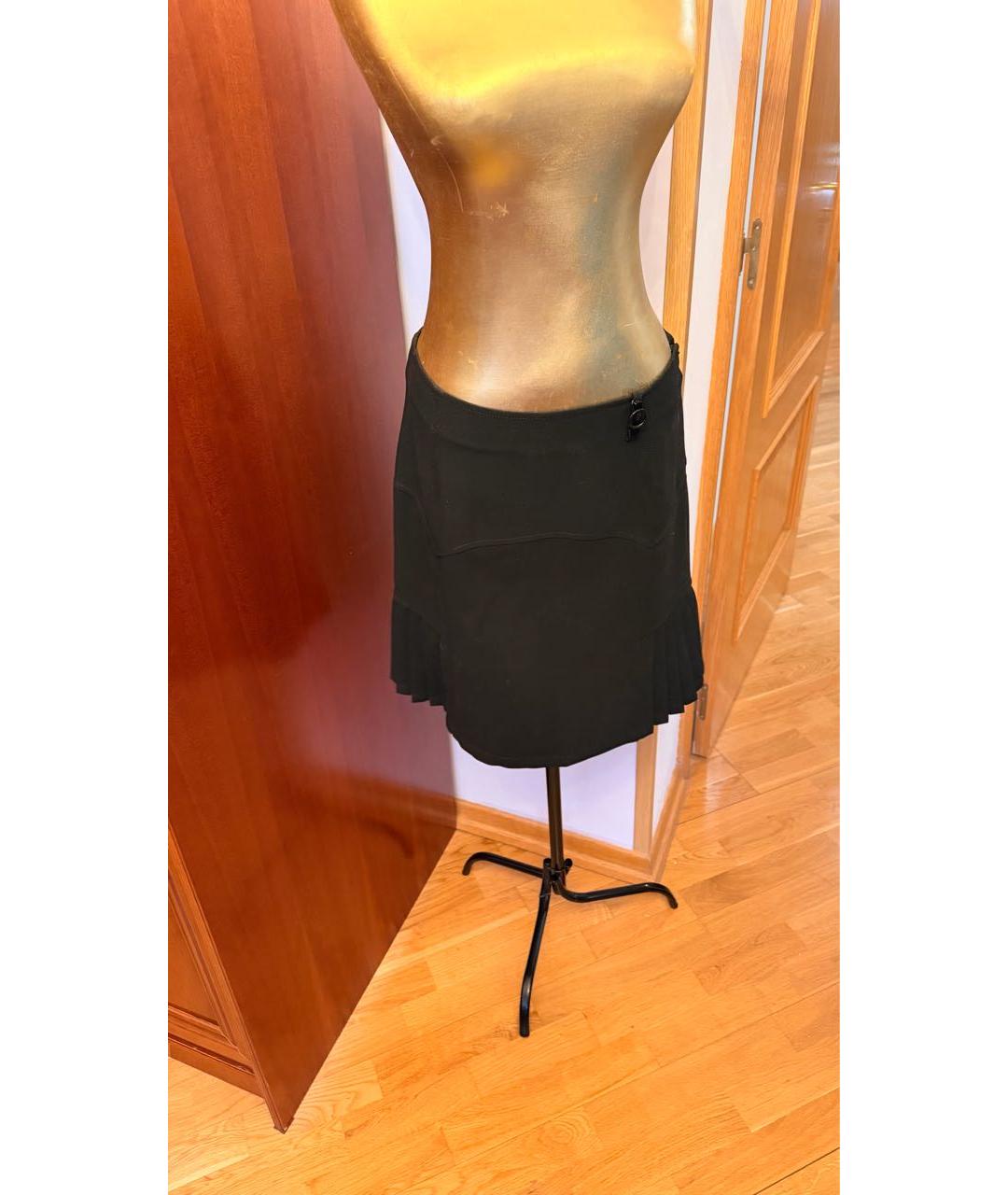 CAVALLI CLASS Черная вискозная юбка мини, фото 5