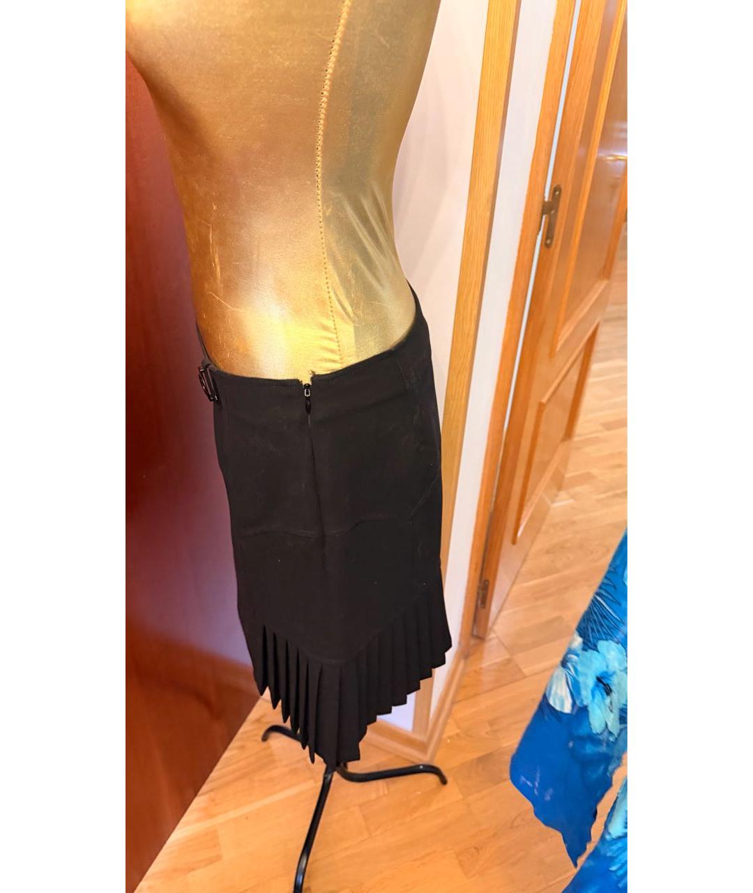 CAVALLI CLASS Черная вискозная юбка мини, фото 3
