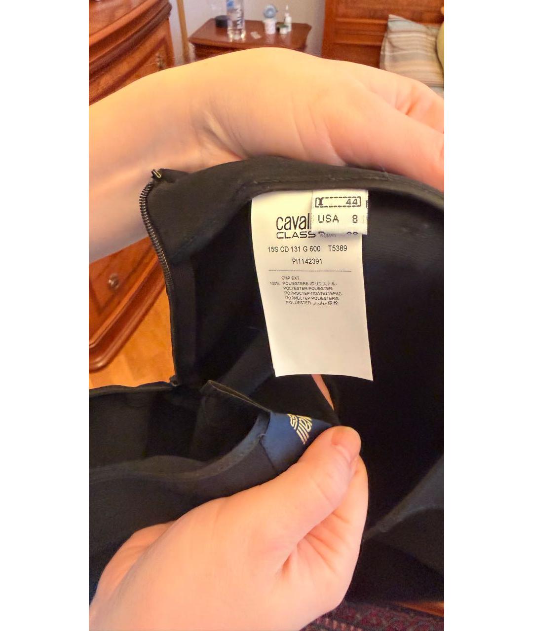 CAVALLI CLASS Черная вискозная юбка мини, фото 4