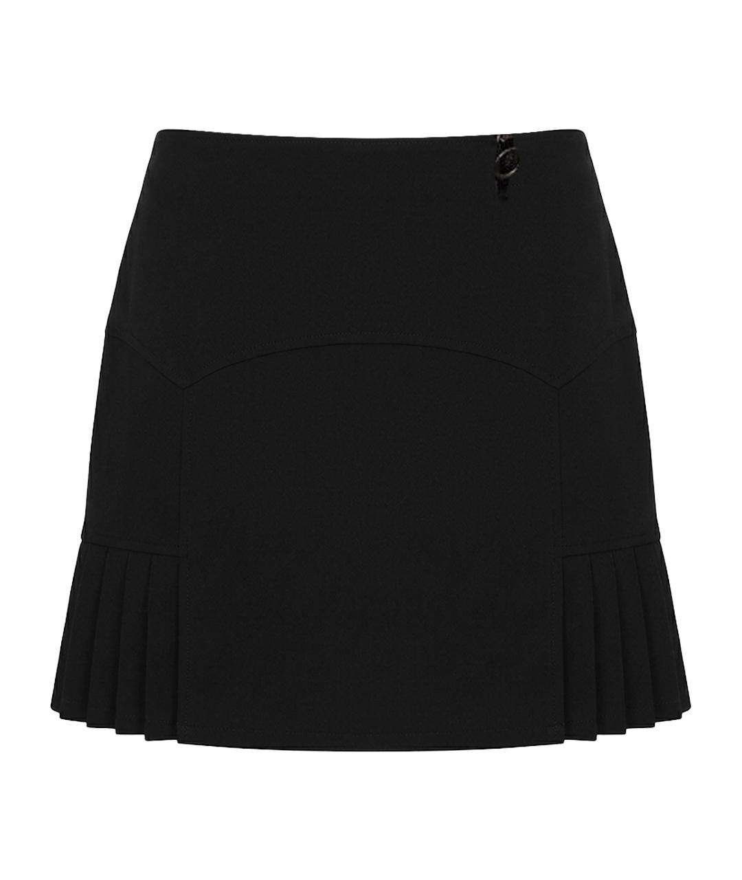 CAVALLI CLASS Черная вискозная юбка мини, фото 1