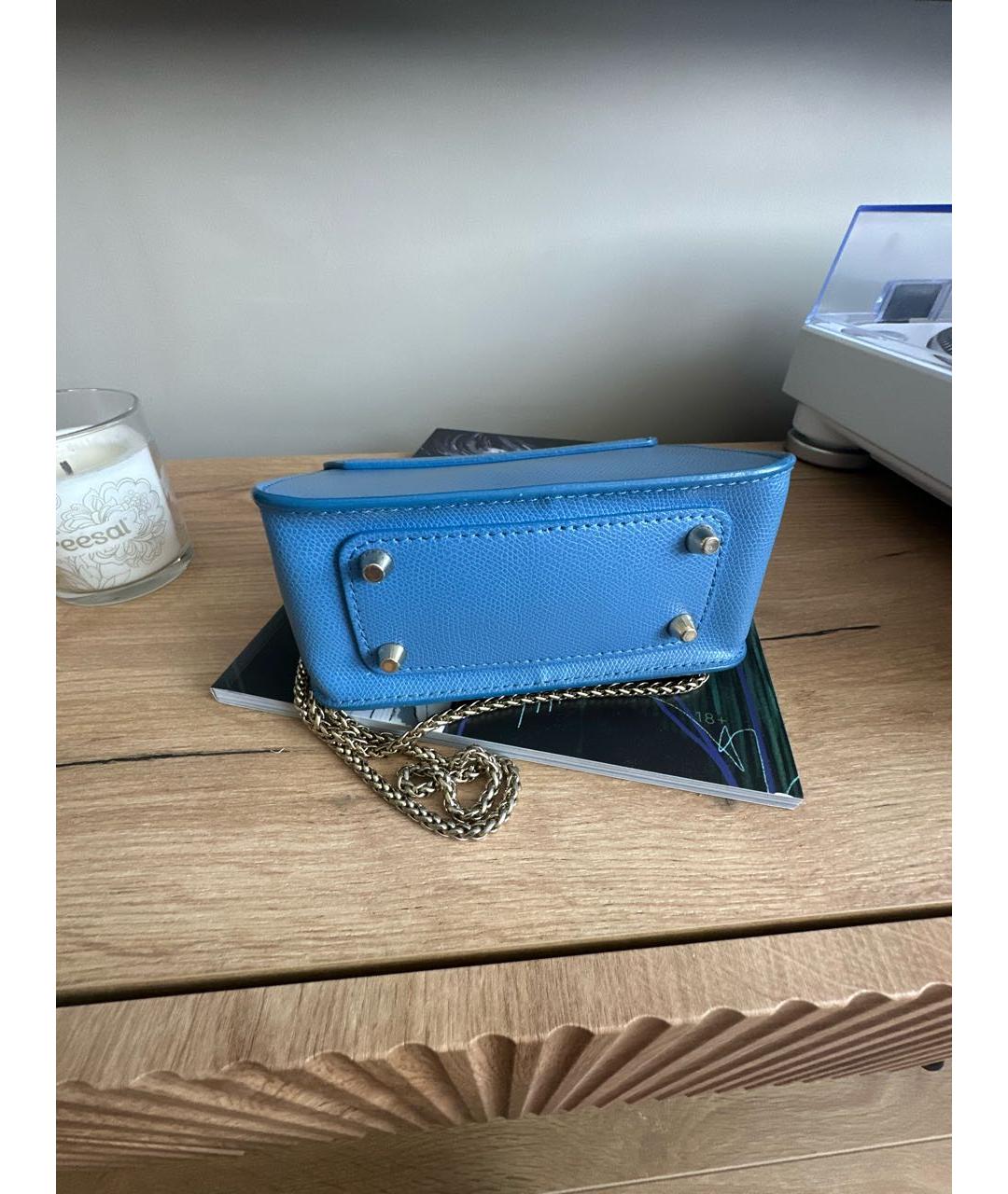 FURLA Синяя кожаная сумка через плечо, фото 5