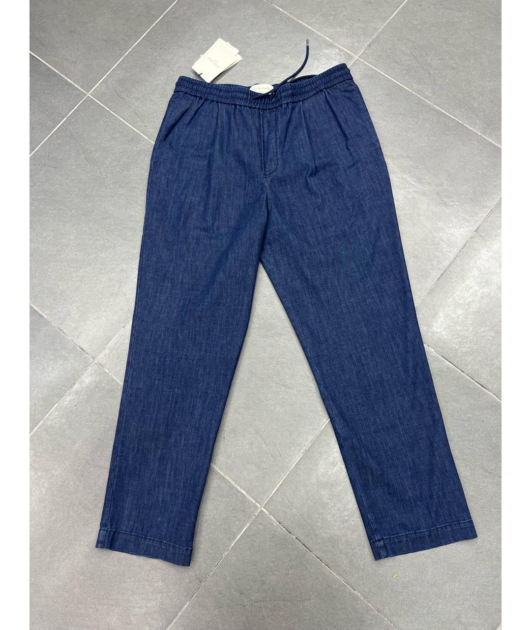 JACOB COHEN Синие хлопко-леновые прямые джинсы, фото 9