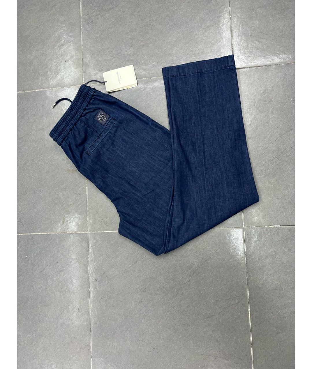 JACOB COHEN Синие хлопко-леновые прямые джинсы, фото 7