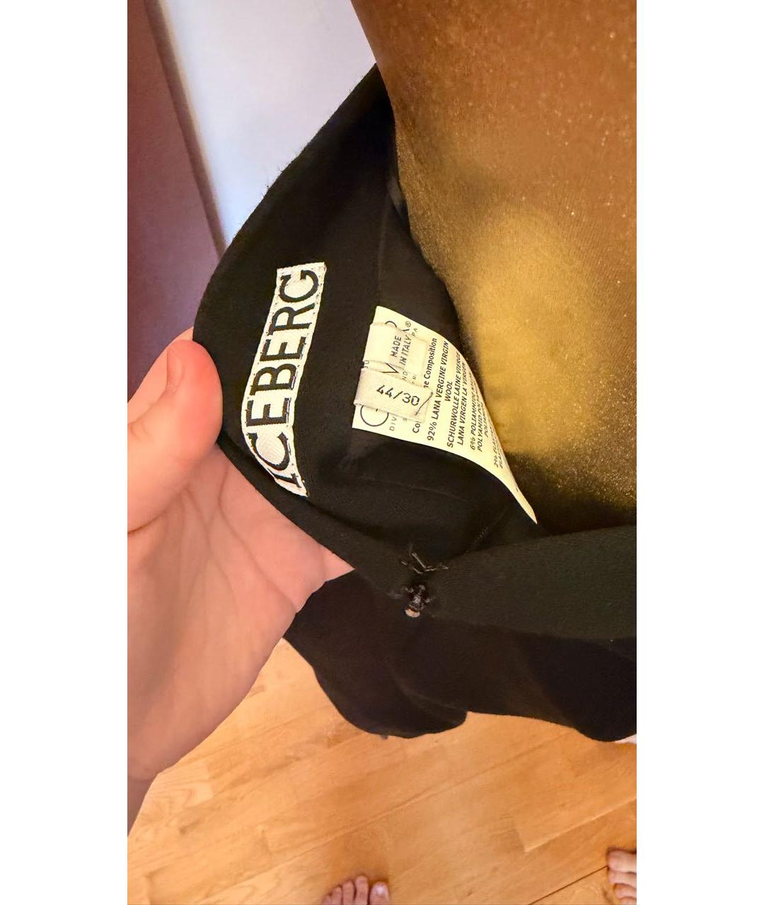 ICEBERG Черная вискозная юбка мини, фото 4